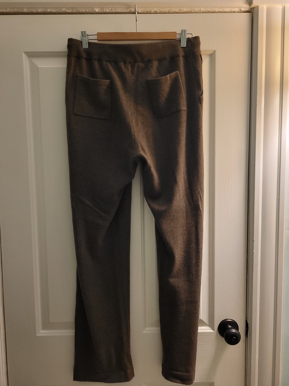 Quince 100% Cashmere Brown Knit Drawstring Joggers - Picture 2 of 5